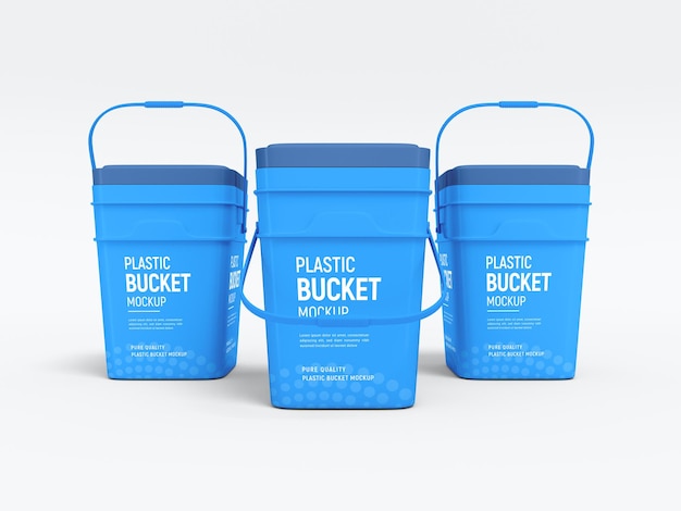 Plastic bucket packaging mockup