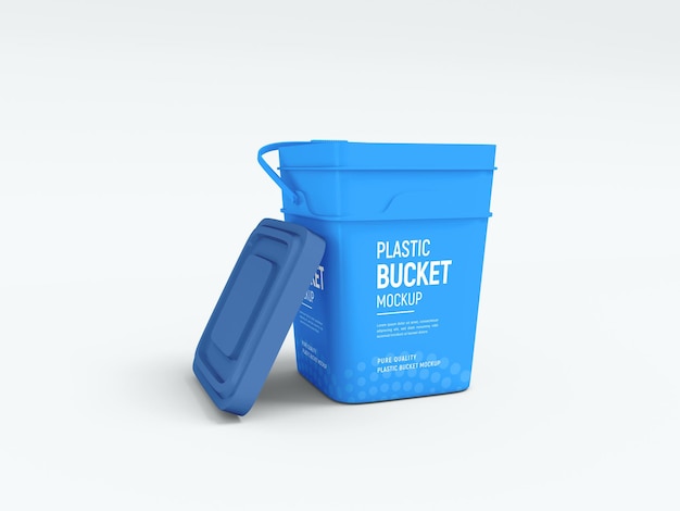 PSD plastic bucket packaging mockup