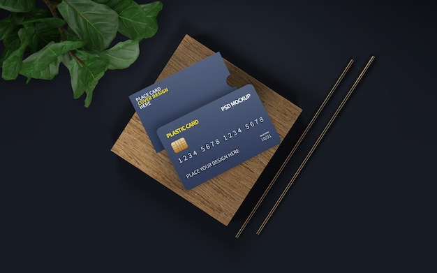 Plastic Card and Cover Mockup