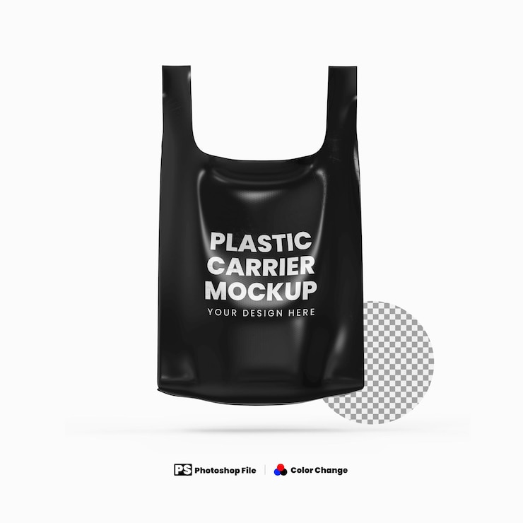 PSD plastic carrier bag mockup