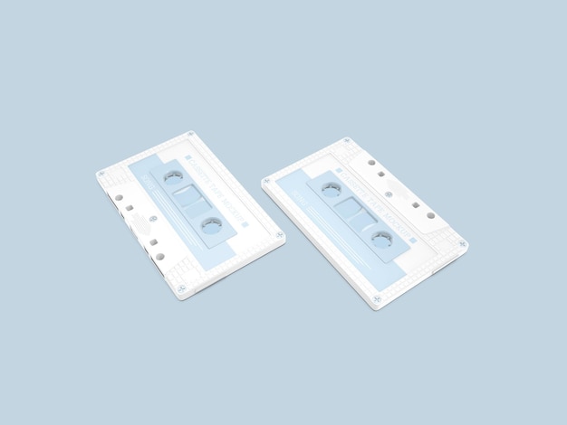 Plastic cassette tapes mockup