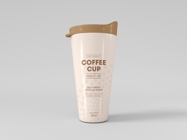 Plastic coffee cup branding mockup