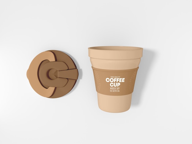 Mockup di branding della tazza di caffè in plastica