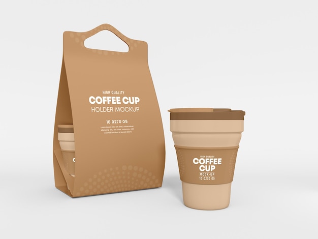 プラスチック製のコーヒーカップのブランドのモックアップ