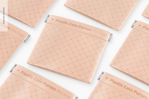 Plastic coin purses mockup