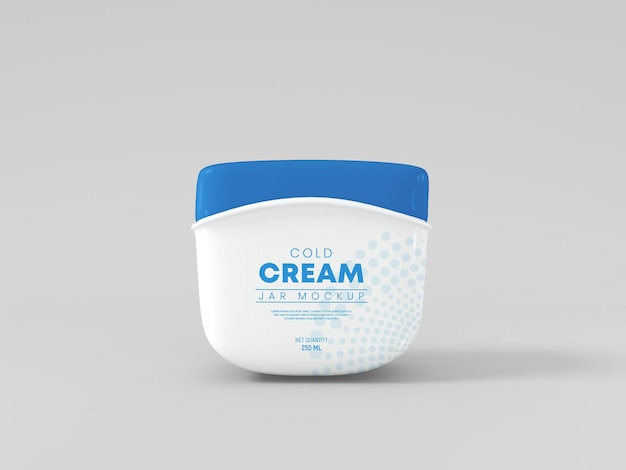 Plastic cold cream jar mockup