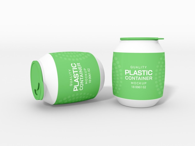 Plastic container jar packaging mockup