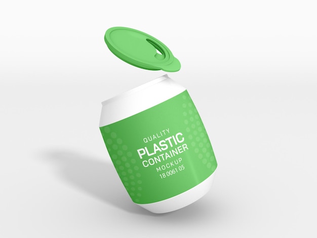 Mockup di imballaggio in barattolo di plastica