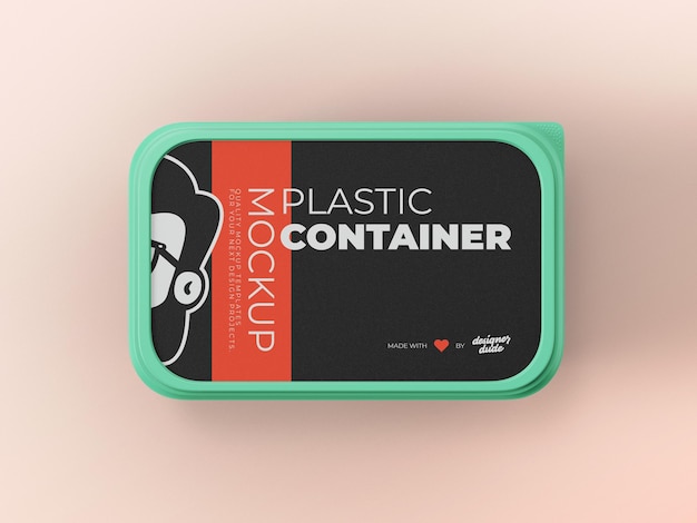 PSD plastic container mockup template