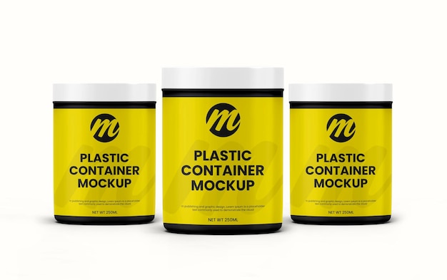 Plastic container of supplementfles mockup