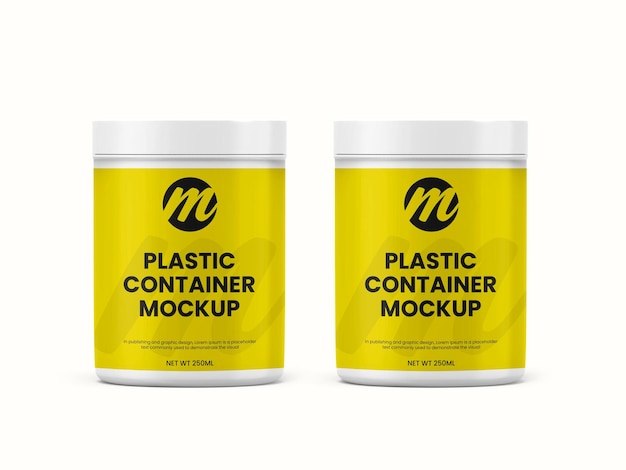 Plastic container or supplement bottle mockup