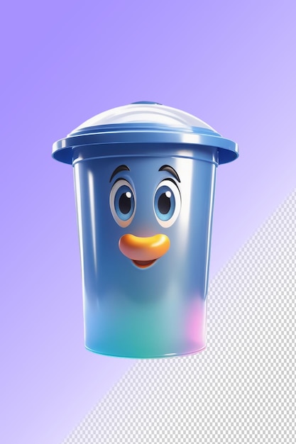 PSD a plastic container with a smiley face on it