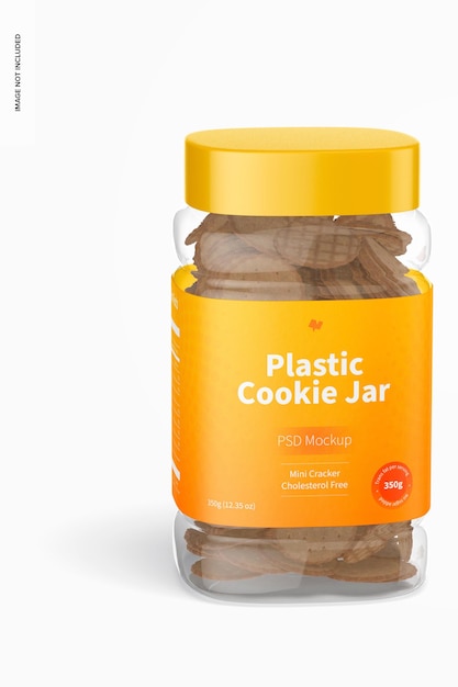 Plastic cookie jar mockup