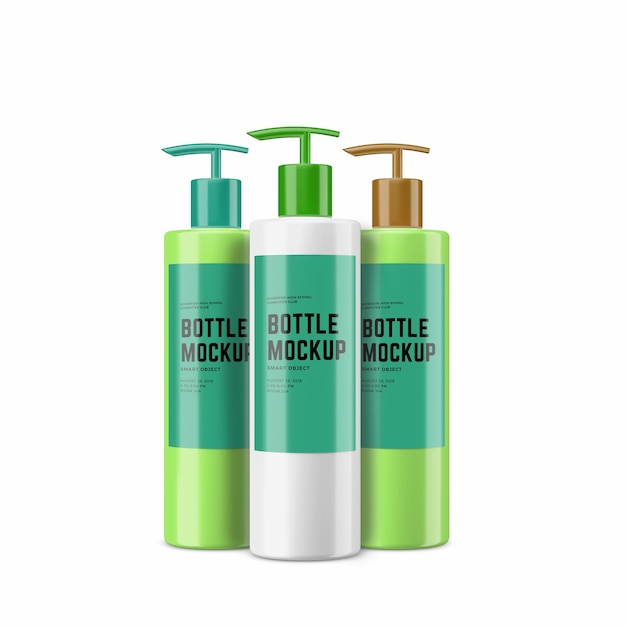 PSD plastic cosmetic bottle mockup design