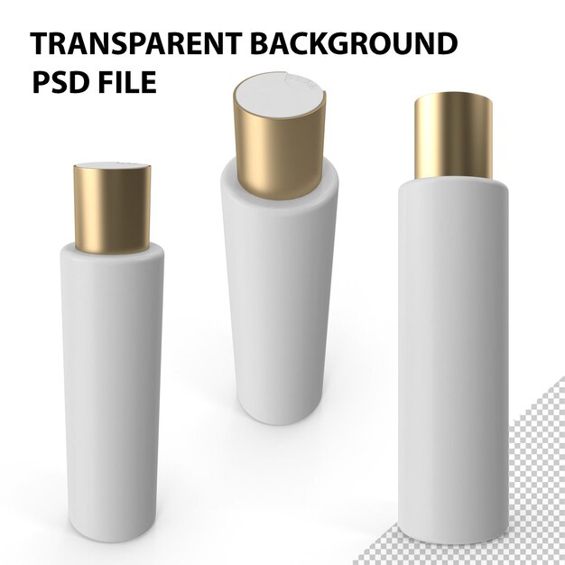 골드  ⁇ 으로 된 플라스틱 화장품 병 Png