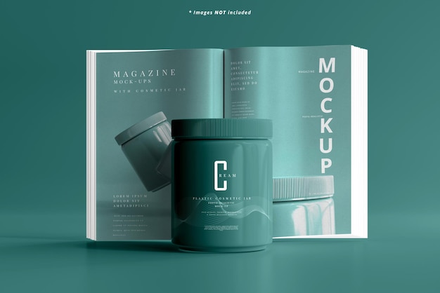 Mockup di barattolo cosmetico in plastica