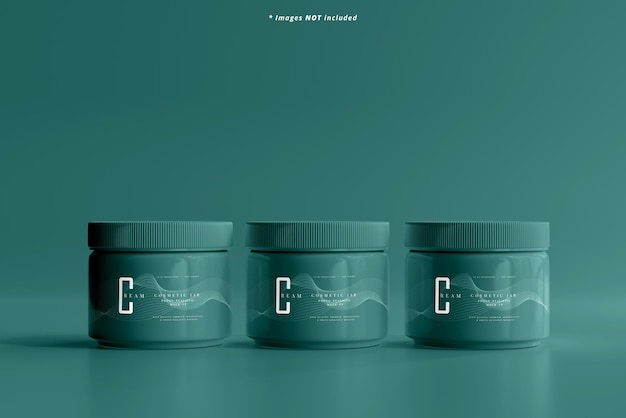 Plastic Cosmetic Jar Mockup