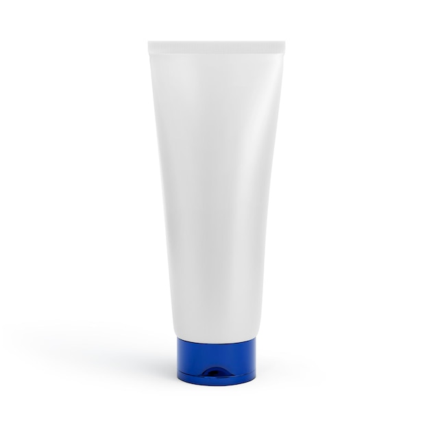 Plastic cosmetic tube for cream or gel mockup transparent background