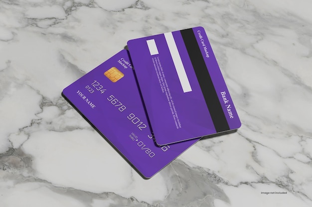 Plastic credit card or debit card mockup