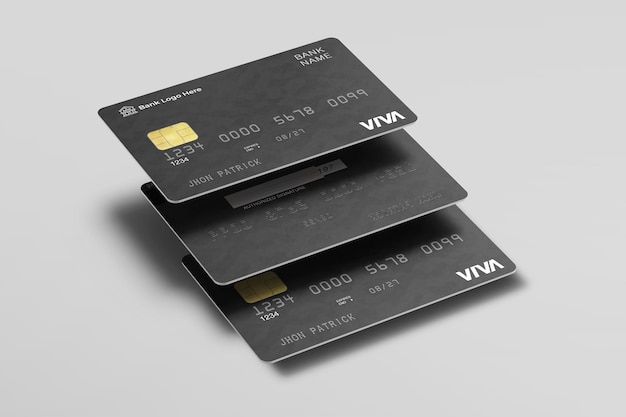 PSD プラスチック クレジット カード モックアップ クリーン モダン