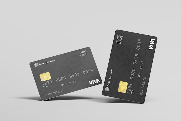 PSD Мокап пластиковой кредитной карты чистый современный