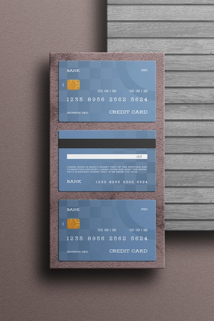 Mockup di carta di credito o di debito in plastica