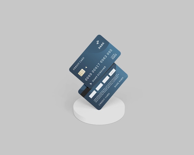 Mockup di carta di credito o di debito in plastica