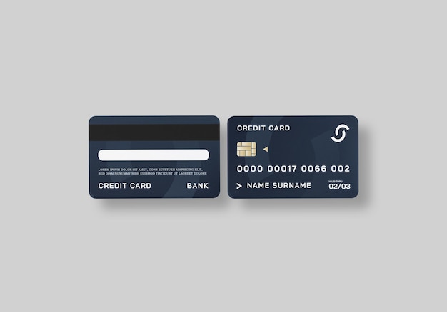 Plastic credit or debit card mockup