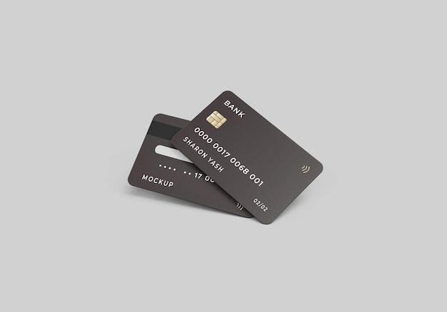 Plastic credit or debit card mockup