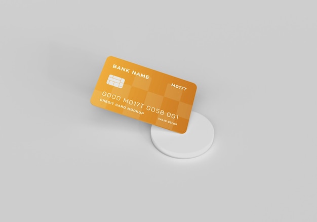 Mockup di carta di credito o di debito in plastica