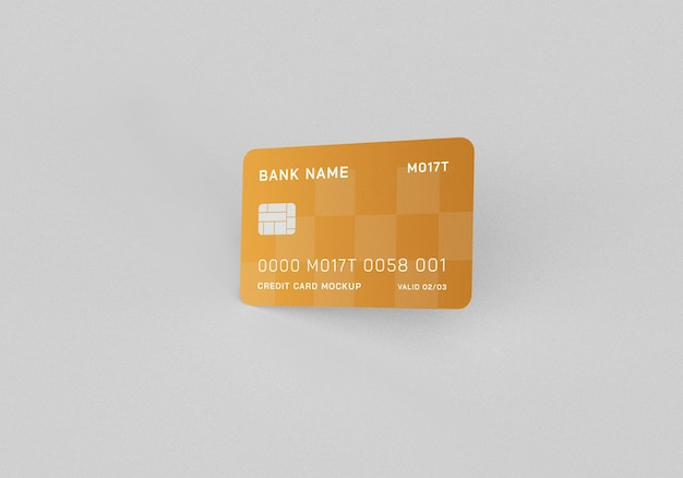 Mockup di carta di credito o di debito in plastica