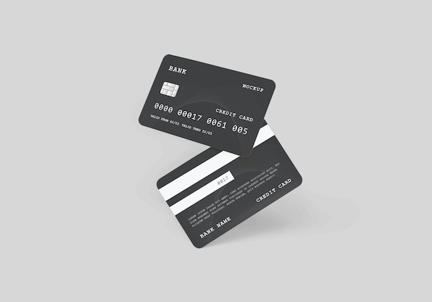 Mockup di carta di credito o di debito in plastica