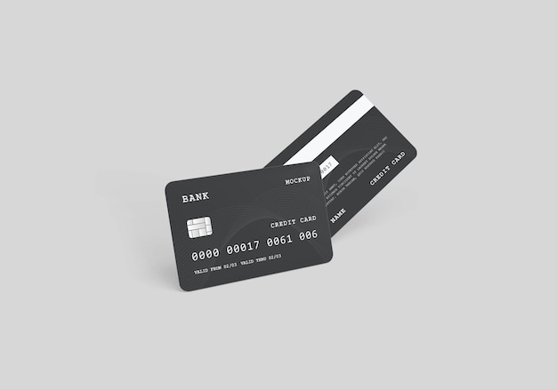 Mockup di carta di credito o di debito in plastica