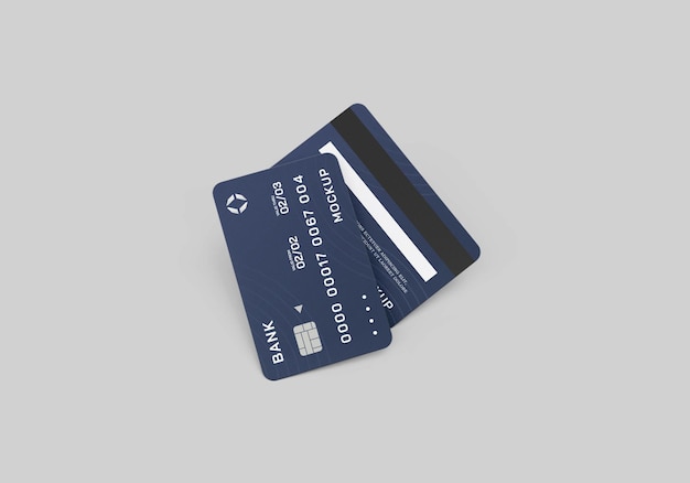 Mockup di carta di credito o di debito in plastica