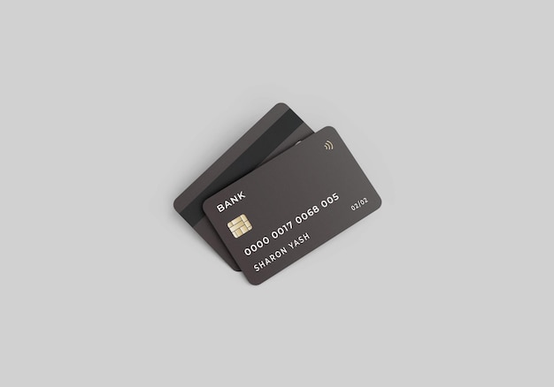 Plastic credit or debit card mockup