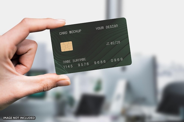 PSD plastic creditcardmodel in de hand