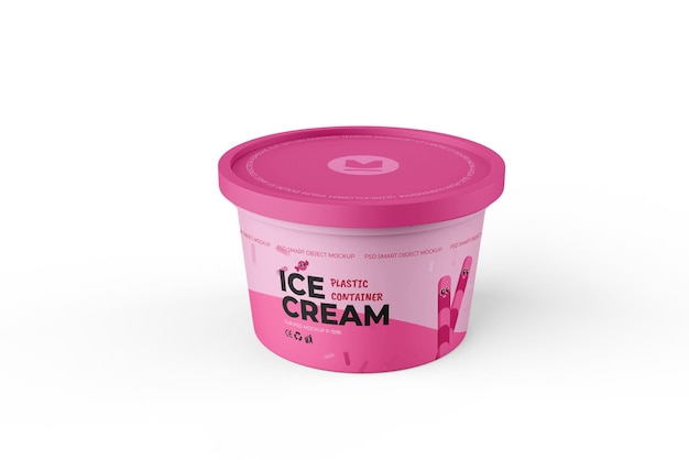 Plastic Cup Ice Cream Container Psd Mockup