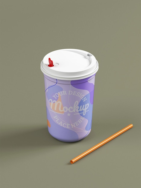 Plastic cup mockup design
