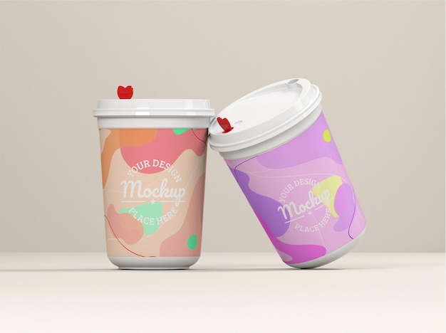 Plastic cup mockup design