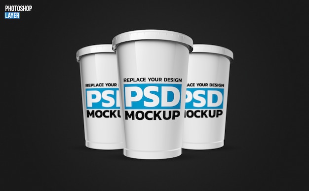 Plastic cup mockup rendering  design