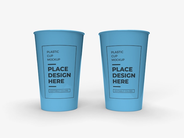 プラスチックカップ包装モックアップデザイン