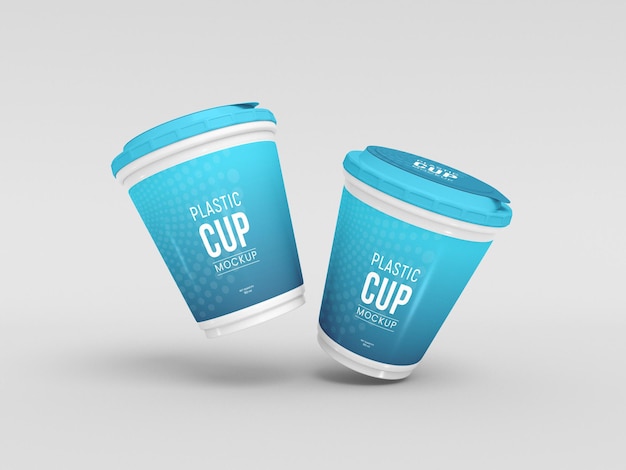 Mockup di imballaggio in tazza di plastica