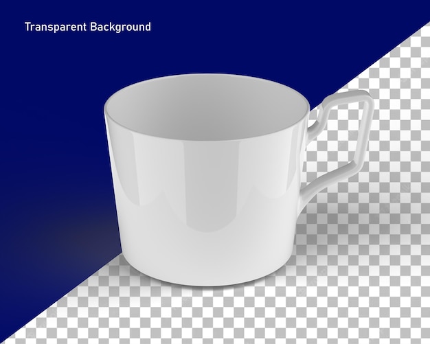 PSD rendering 3d png di tazze di plastica