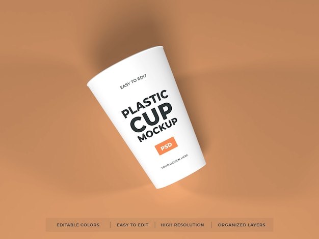 Mockup del prodotto della tazza di plastica