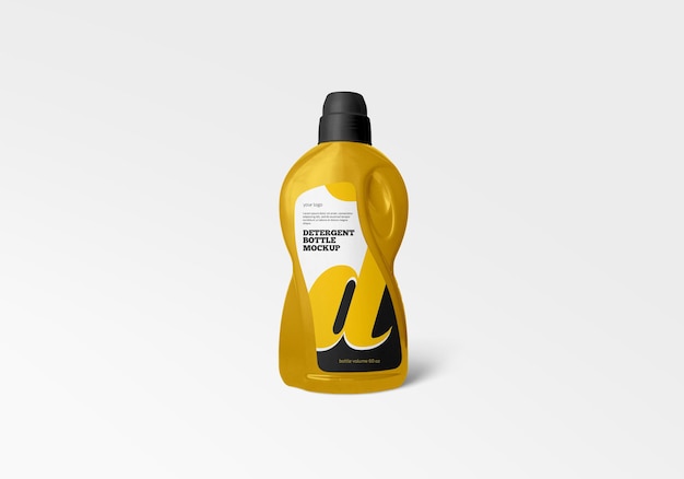 Plastic detergent bottle mockup in 3d rendering