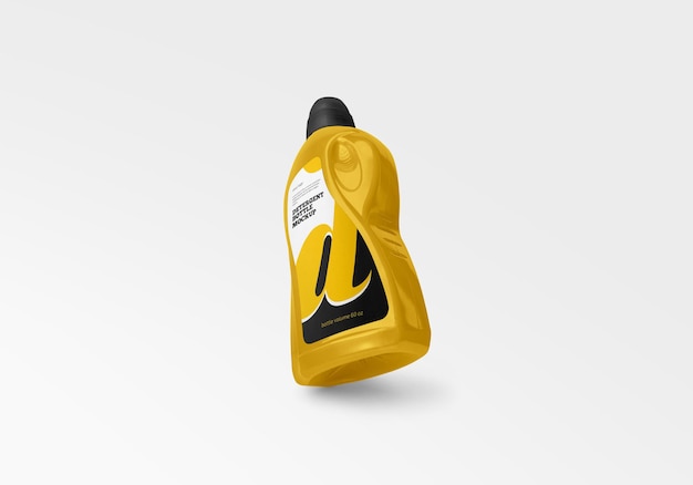 Plastic detergent bottle mockup in 3d rendering