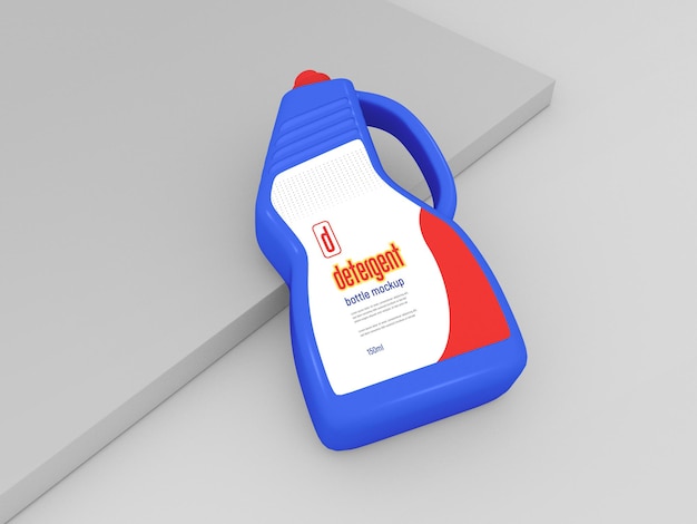 Plastic detergent bottle mockup