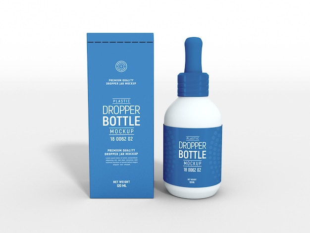 plastic dropper bottle packaging mockup