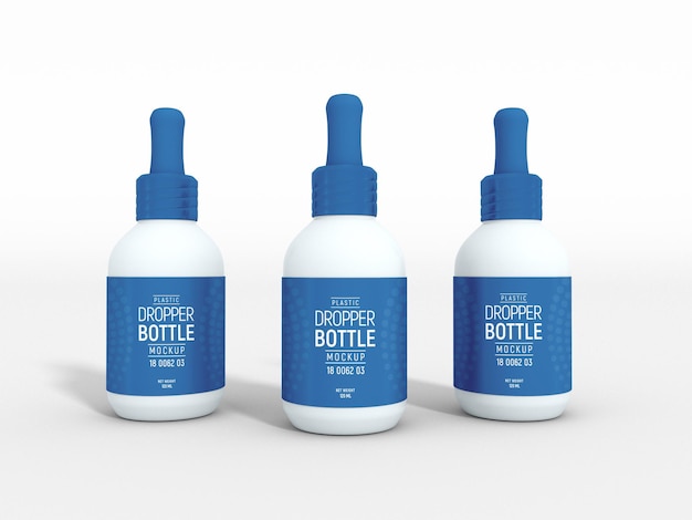 Plastic dropper bottle packaging mockup