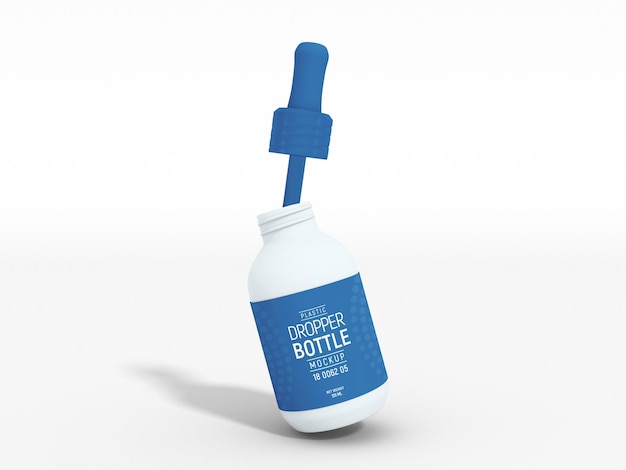 Plastic dropper bottle packaging mockup